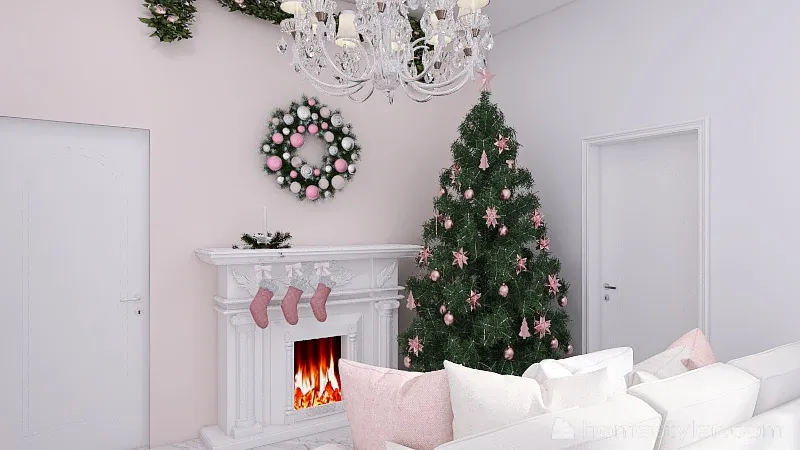 #ChristmasRoomContest White&Pink appartment 3d design renderings