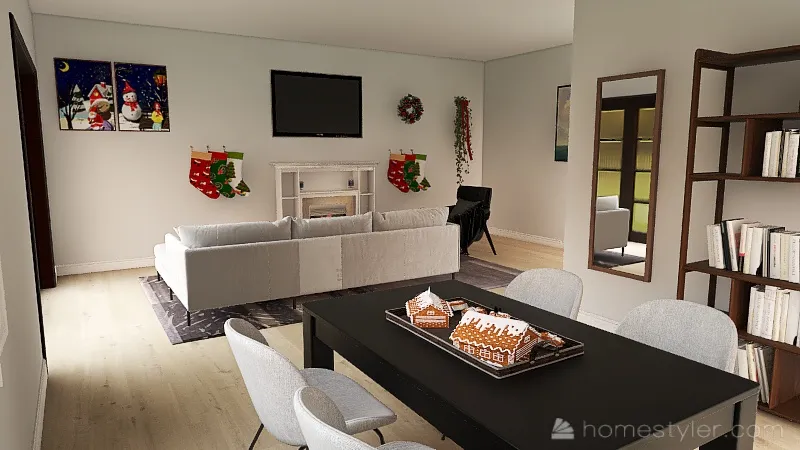 Living Room Dining Room 3d design renderings