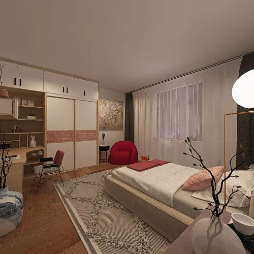 Ap.17. Teen Dreamy Pink Bedroom 🌸 3d design renderings