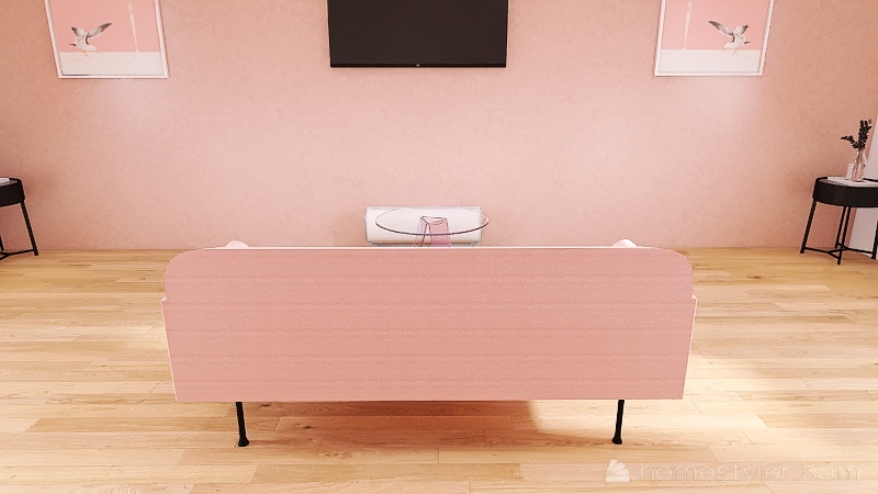Pink Bunny Bedroom 3d design renderings