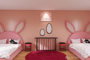 Pink Bunny Bedroom Design Rendering