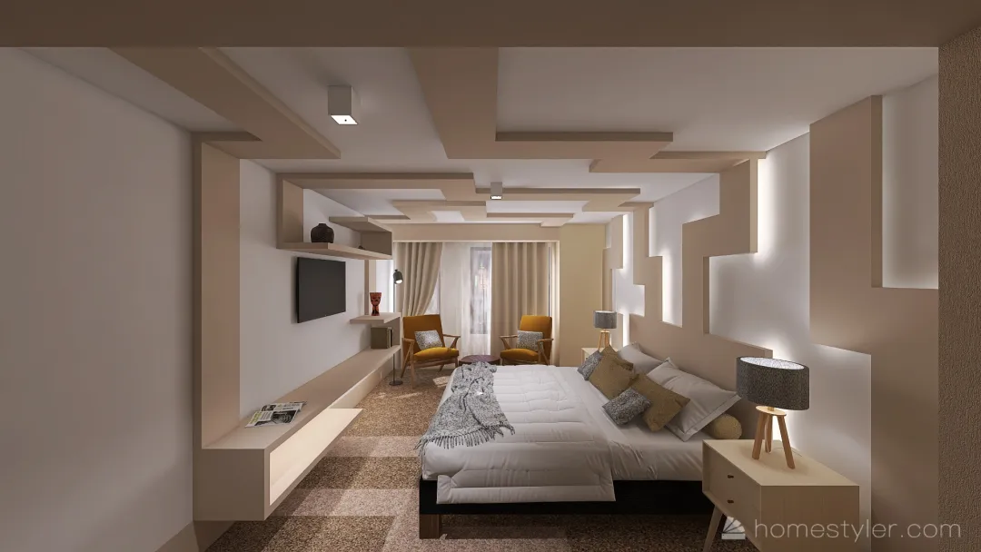 segundo piso hotel 3d design renderings