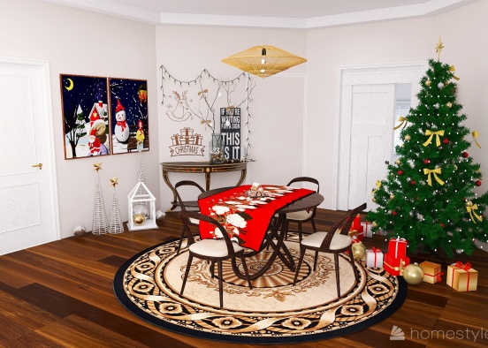 #ChristmasRoomContest_ Christmas Time... At Home! Design Rendering