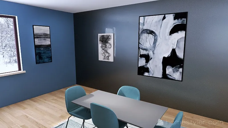 Apartment for Artsy Aesthetic 3d design renderings