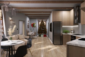 #ChristmasRoomContest Modern Christmas Home Design Rendering