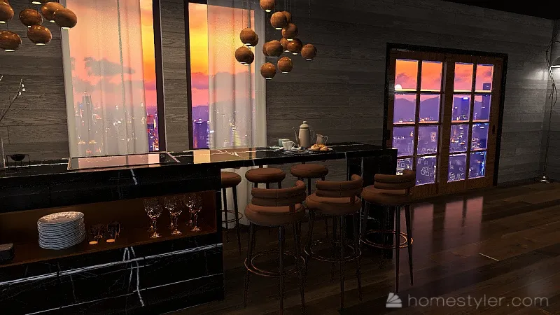 Living room/ dinig 3d design renderings