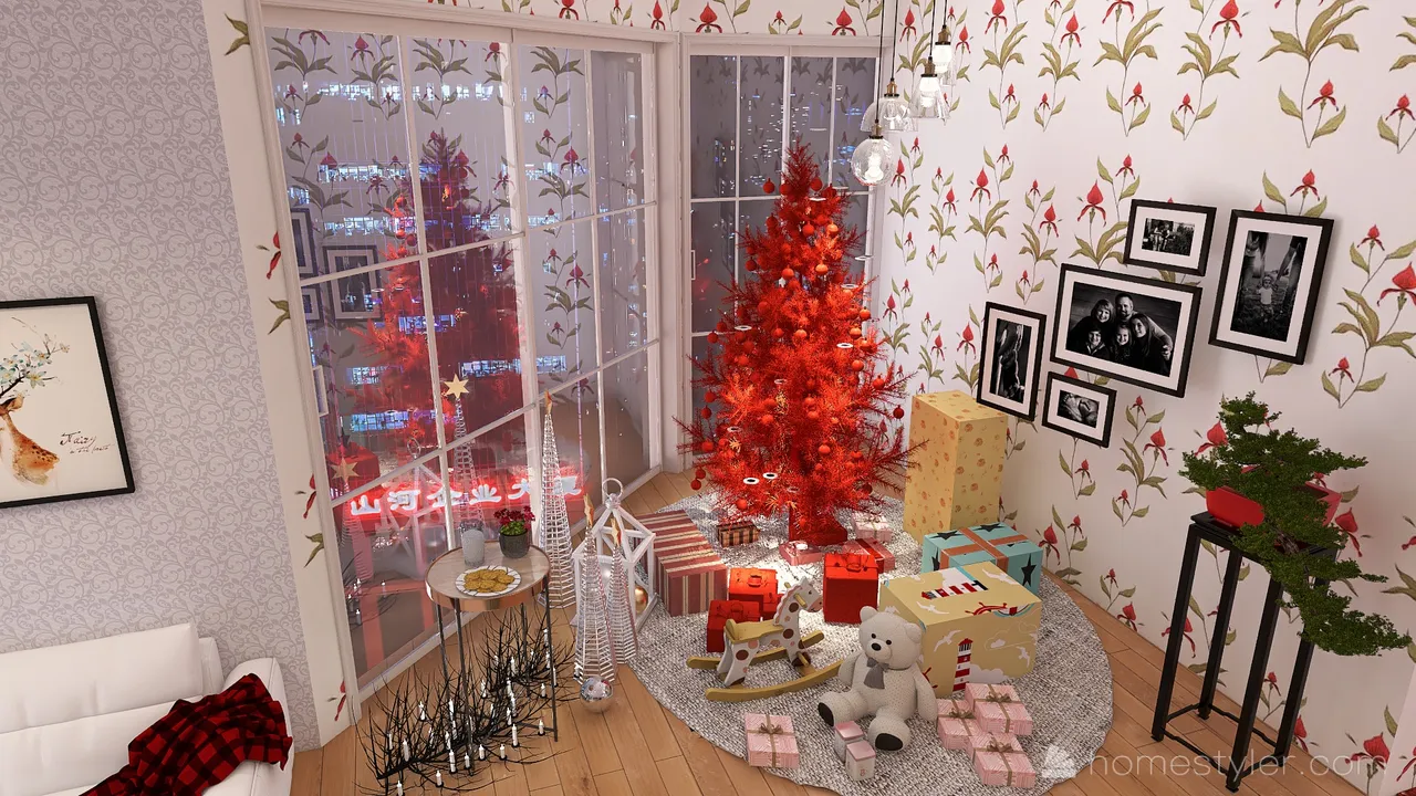 #ChristmasRoomContest_Open House party 3d design renderings