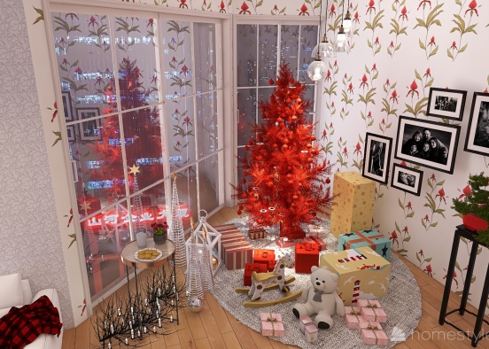 #ChristmasRoomContest_Open House party Design Rendering