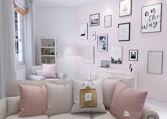#ChristmasRoomContest White&Pink appartment Design Rendering