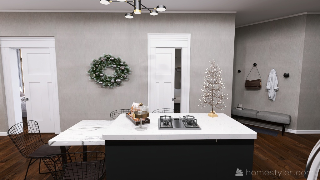 #ChristmasRoomContest_MODERN CITY APARTMENT FIRST CHRISTMAS 3d design renderings