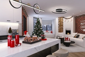 #ChristmasRoomContest Cozy and modern Christmas home Design Rendering