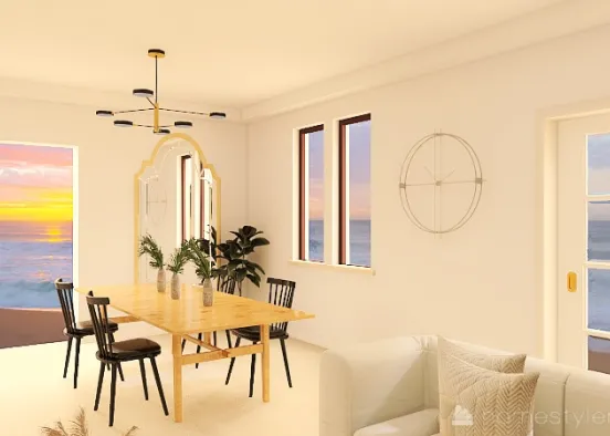 Living room/Dining Room Design Rendering