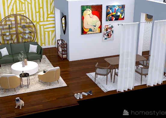 Emma's Living Room/Dining Room Design Design Rendering