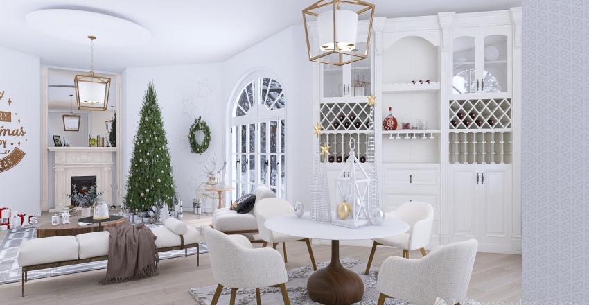#ChristmasRoomContest White Christmas 3d design renderings