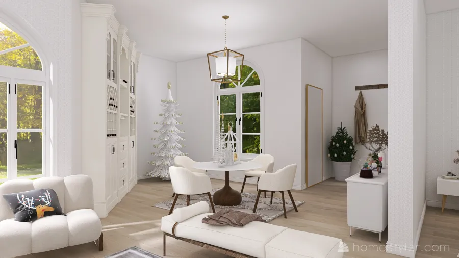 #ChristmasRoomContest White Christmas 3d design renderings