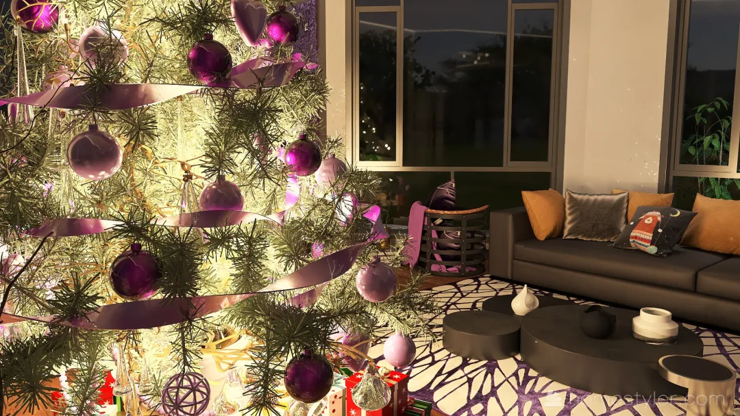 #ChristmasRoomContest Pantone Holidays 3d design renderings