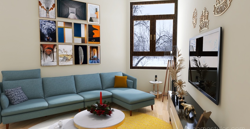 #ChristmasRoomContest_Nordic House 3d design renderings