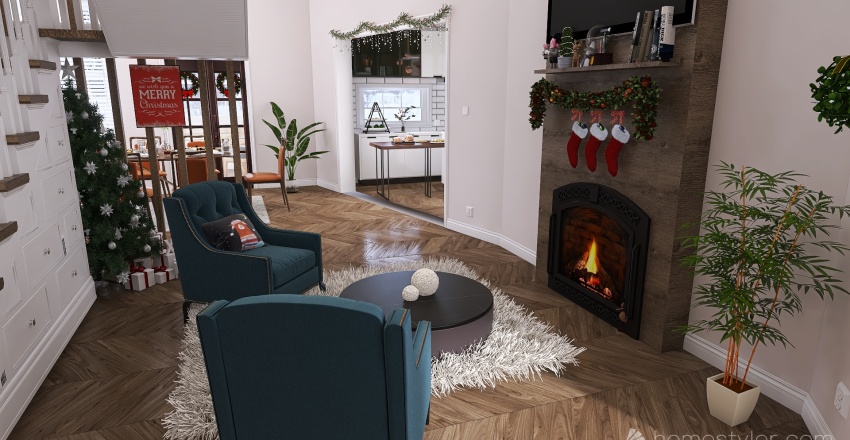 #ChristmasRoomContest_Rustic Style 3d design renderings