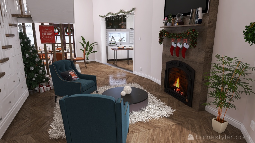 #ChristmasRoomContest_Rustic Style 3d design renderings