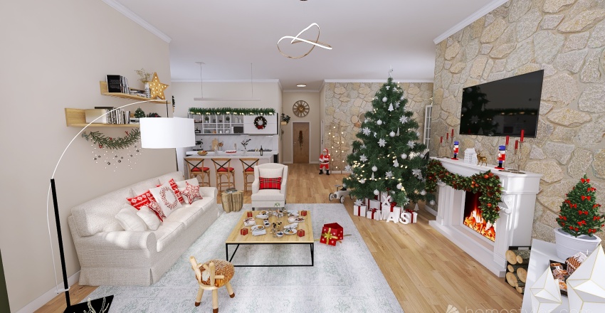 #ChristmasRoomContest_Petit déjeuner de Noël 3d design renderings