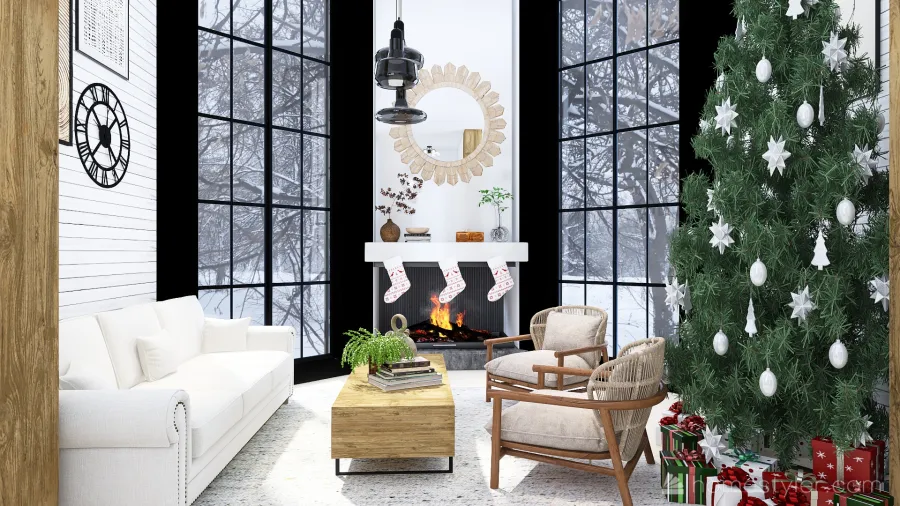 #ChristmasRoomContest- Modern Farmhouse 3d design renderings