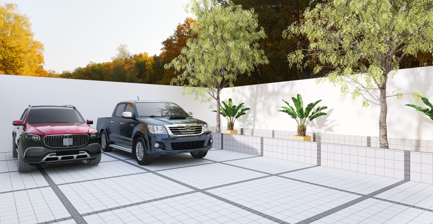 Garden And Garage 3d design renderings
