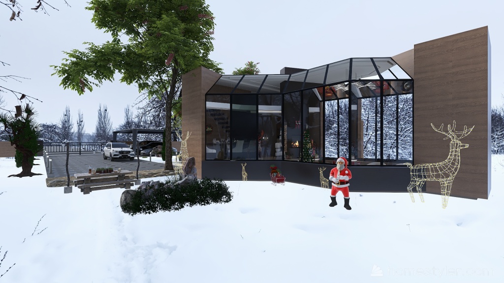 #ChristmasRoomContest_copy a Luxury Christmas Chalet 3d design renderings