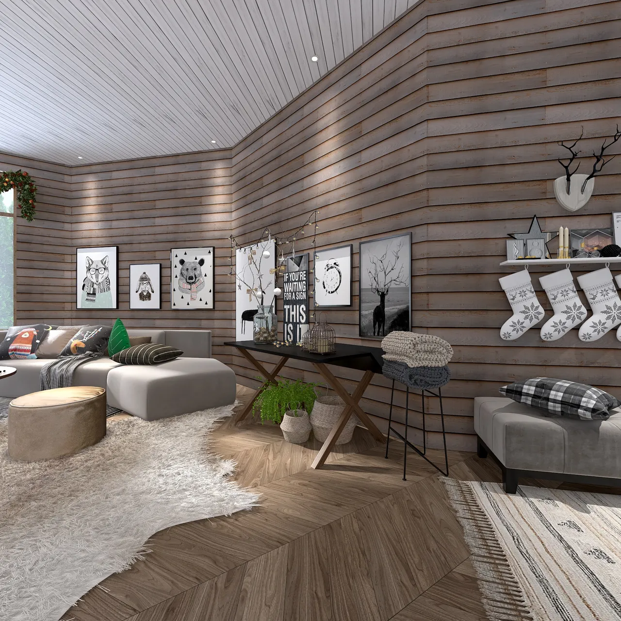 LivingDiningRoom 3d design renderings