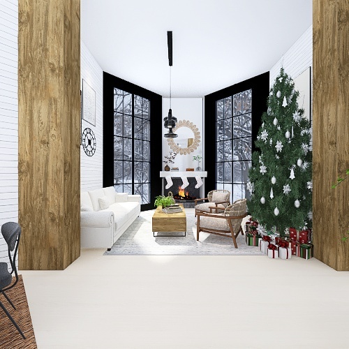 #ChristmasRoomContest- Modern Farmhouse 3d design renderings