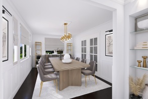 Contemporary Whites Dining Room Design Rendering