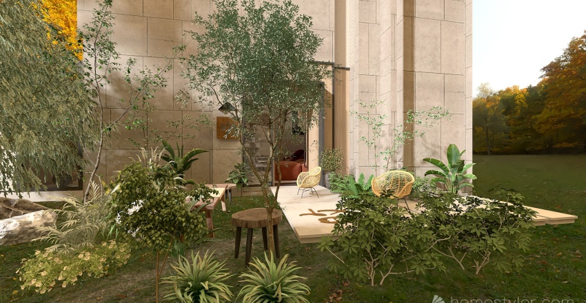Uma casa jardim 3d design renderings