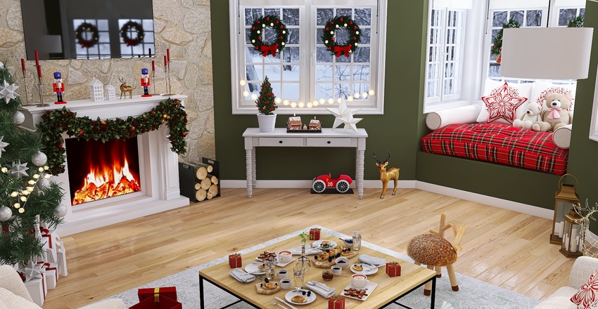 #ChristmasRoomContest_Petit déjeuner de Noël 3d design renderings