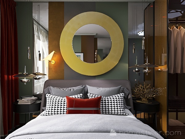 Art Deco bedroom 3d design renderings
