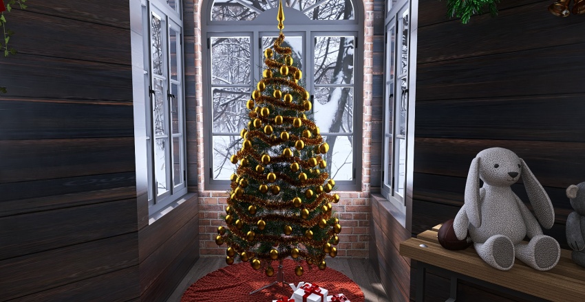 #ChristmasRoomContest Santa's office 3d design renderings