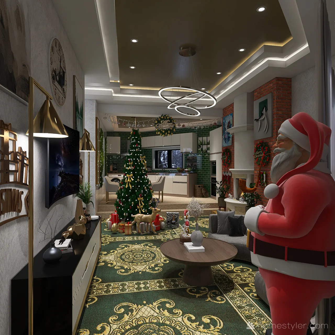 #ChristmasRoomContest- Joyful Deer 3d design renderings