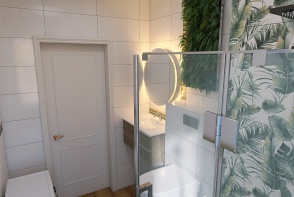 Bathroom leafs and down. Design Rendering