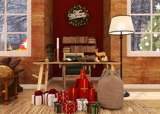 #ChristmasRoomContest_Santa´s home office Design Rendering