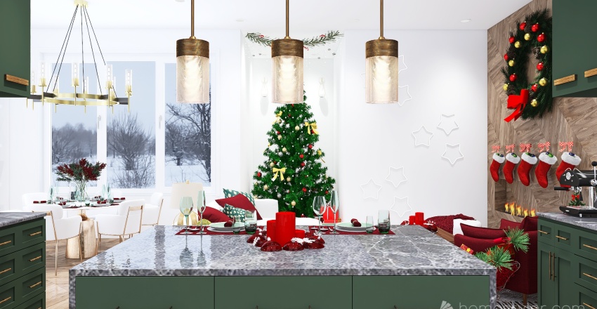 Ava Bowers #ChristmasRoomContest 3d design renderings