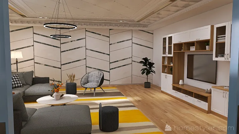 Cozy living room 3d design renderings