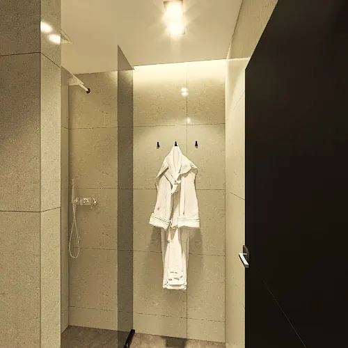 White Tiny Bathroom 3d design renderings