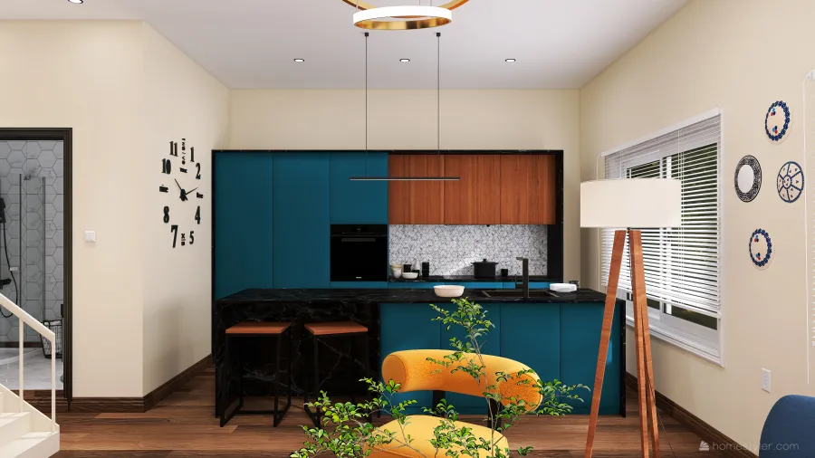 Living With Kitchen 1 3d design renderings