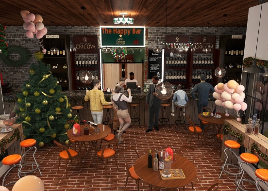 #ChristmasRoomContest_The Happy Bar Design Rendering