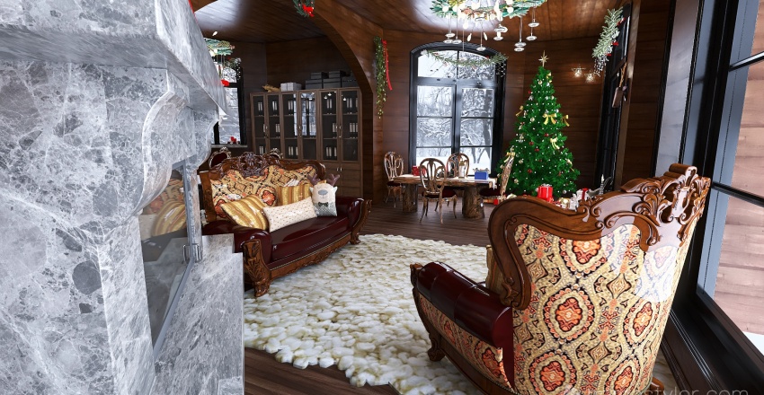 #ChristmasRoomContest_Santa's Office 3d design renderings