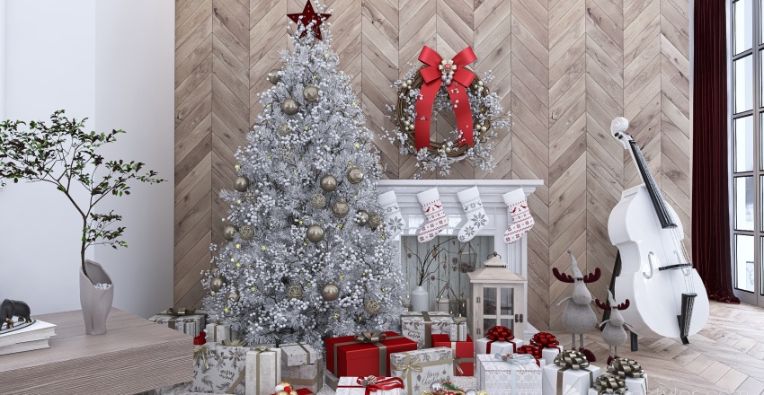 #ChristmasRoomContest_WHITE CHRISTMAS 3d design renderings