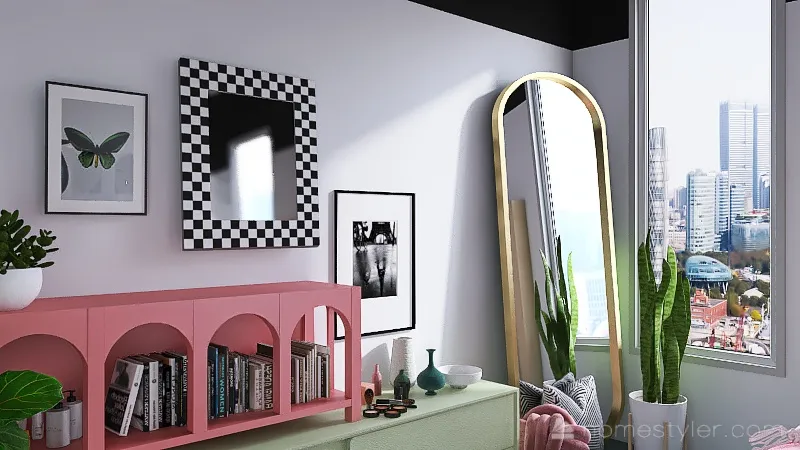 modern pink bedroom 3d design renderings