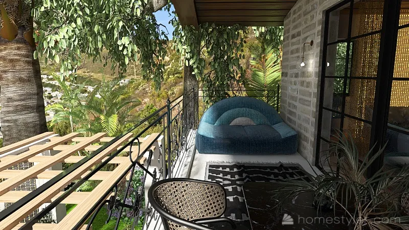 Bohemian Back Balcony 3d design renderings