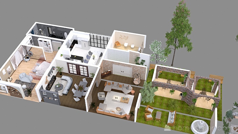 Uma casa jardim 3d design picture 448