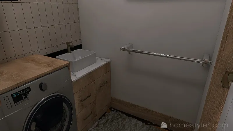 Bohemian Laundry Room 3d design renderings