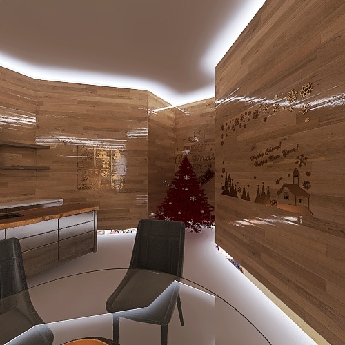 #ChristmasRoomContest_Wood Aesthetic 3d design renderings
