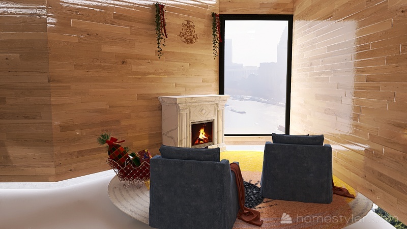 #ChristmasRoomContest_Wood Aesthetic 3d design renderings
